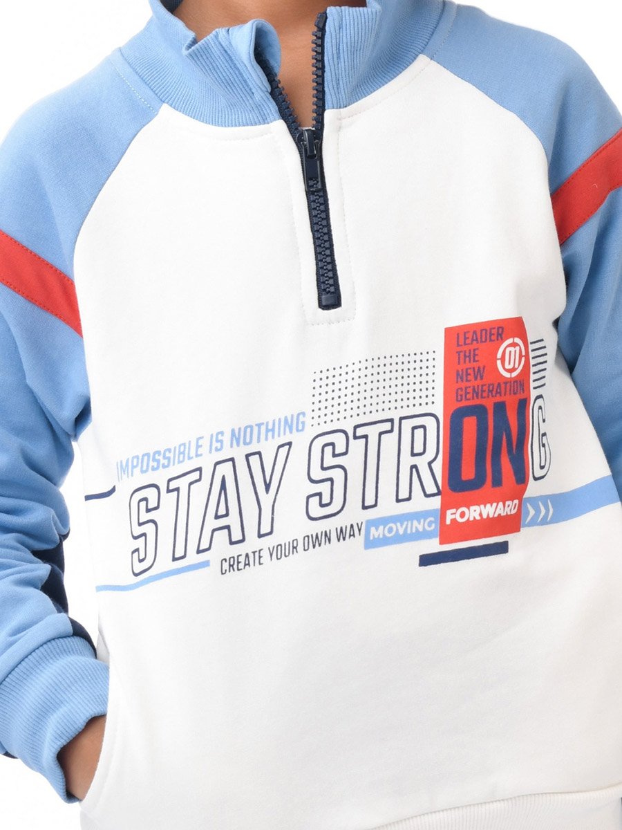 Boys Blue Raglan Sleeve Sweatshirt and Joggers Set