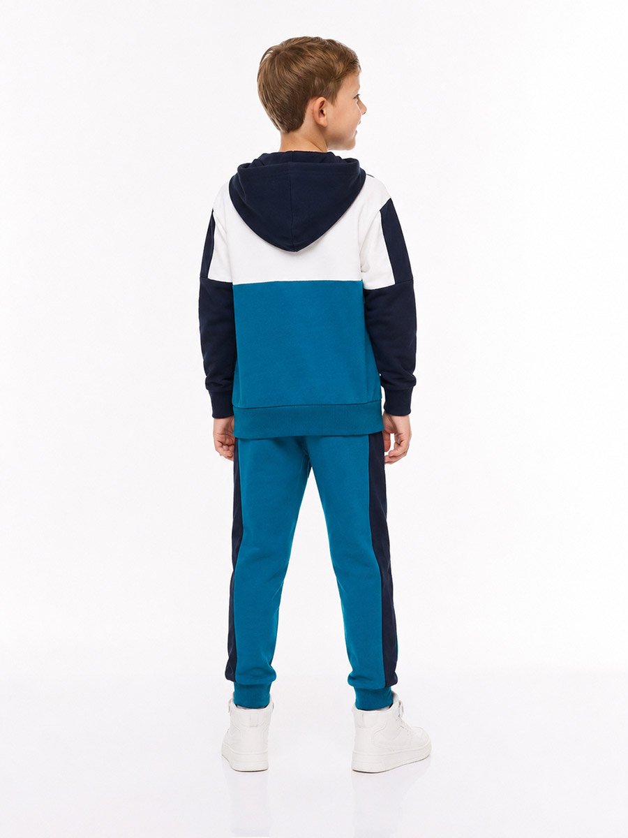 Boys Multi Color Block Hoodie and Joggers Set