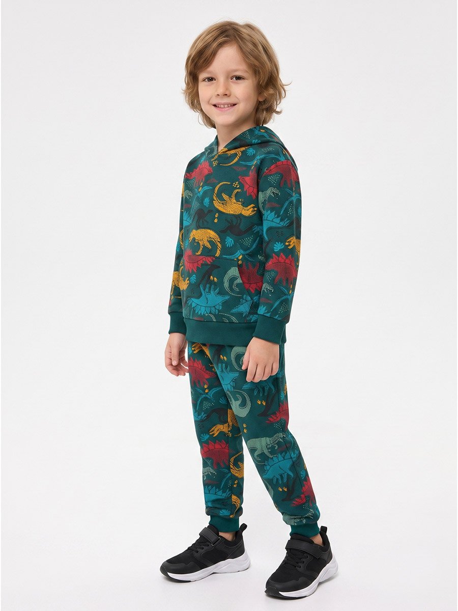 Boys Green Dinosaur Hoodie and Joggers Set