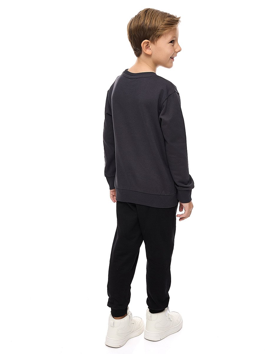 Boys Black Graphic Sweatshirt and Joggers Set