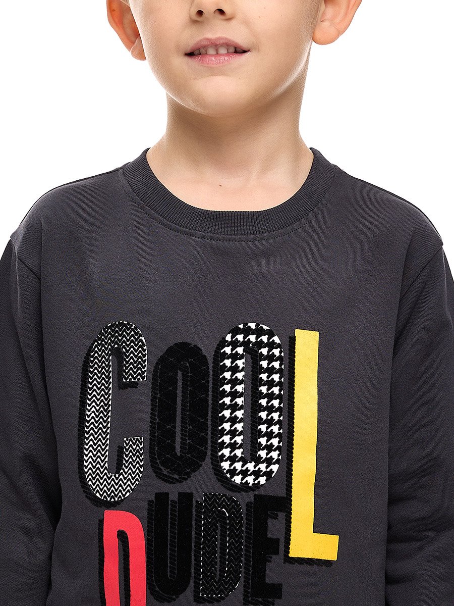 Boys Black Graphic Sweatshirt and Joggers Set