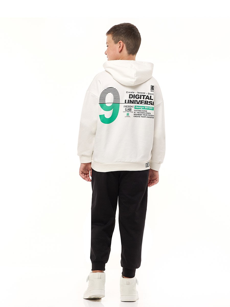 Boys Back Graphic Hoodie and Jogger Set