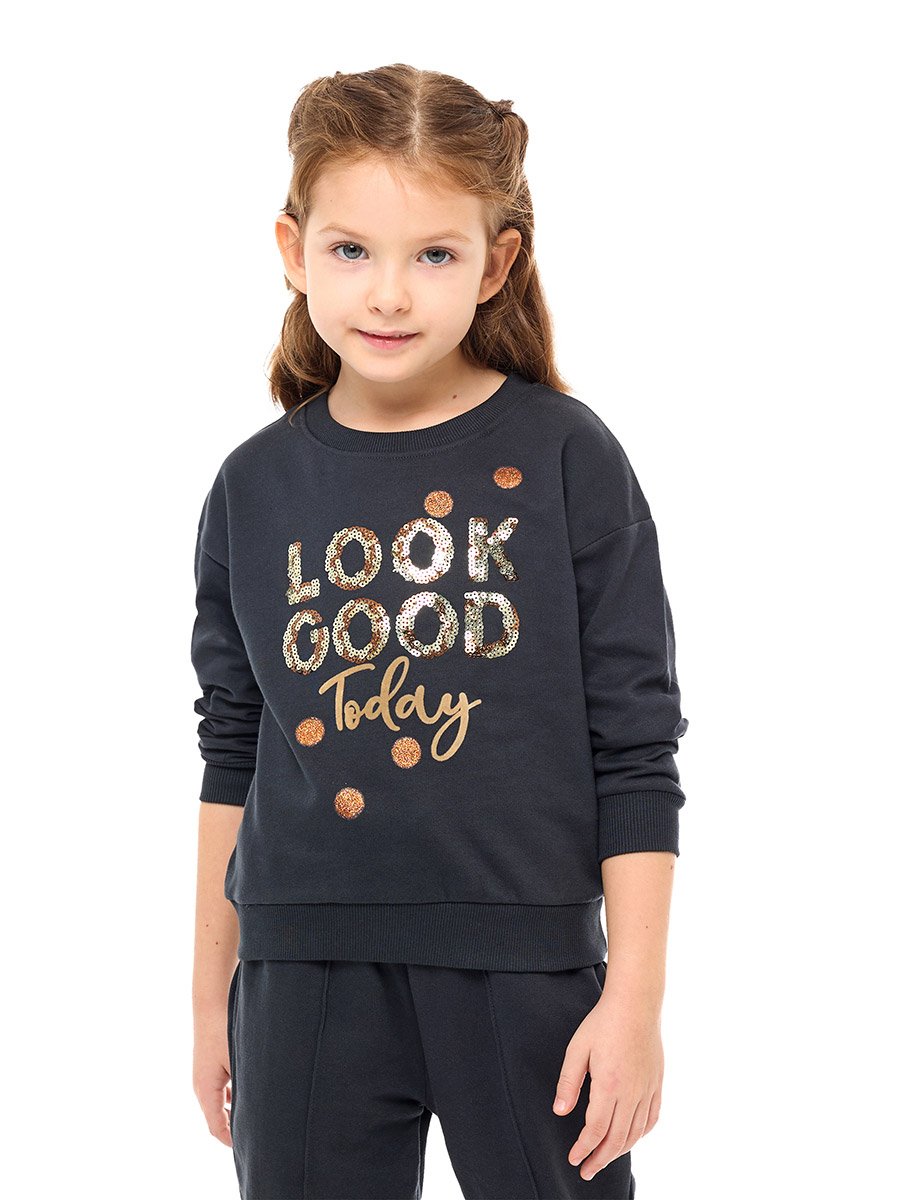 Girls Sequined Sweatshirt and Joggers Set