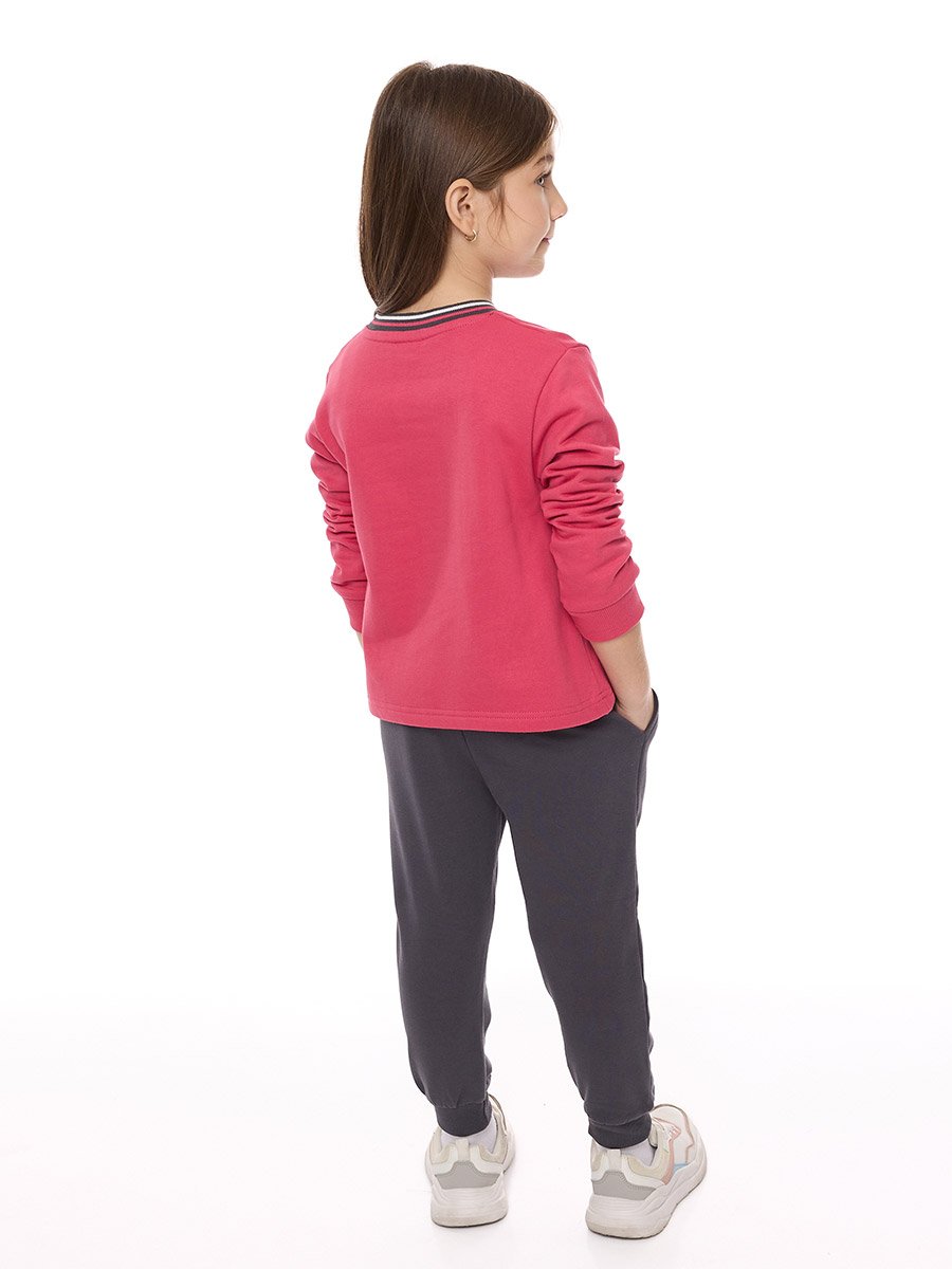Girls Glitter Graphic Print Top and Joggers Set