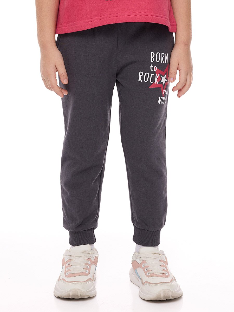 Girls Glitter Graphic Print Top and Joggers Set