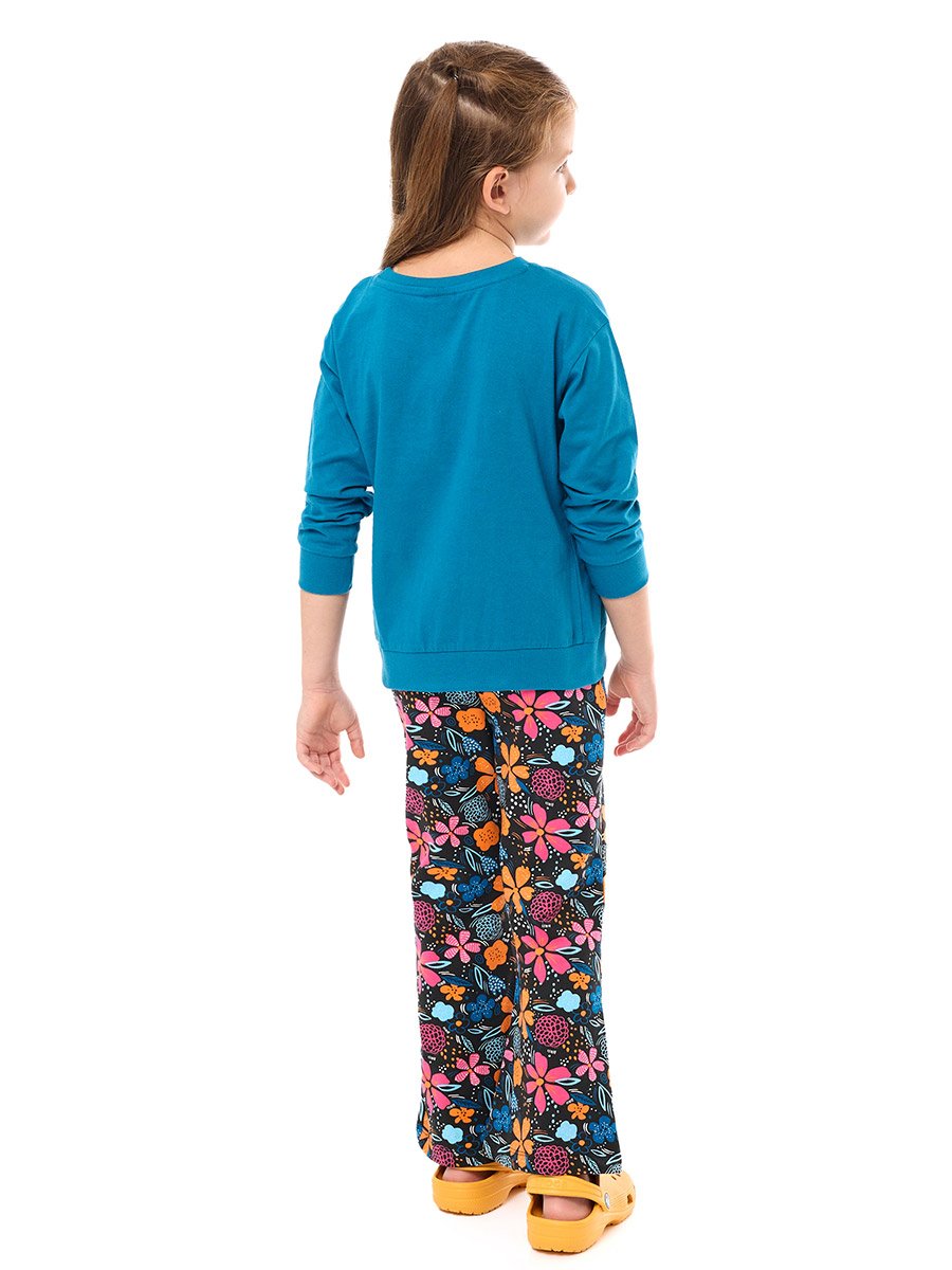 Girls Multi Floral Print Top and Leggings Set