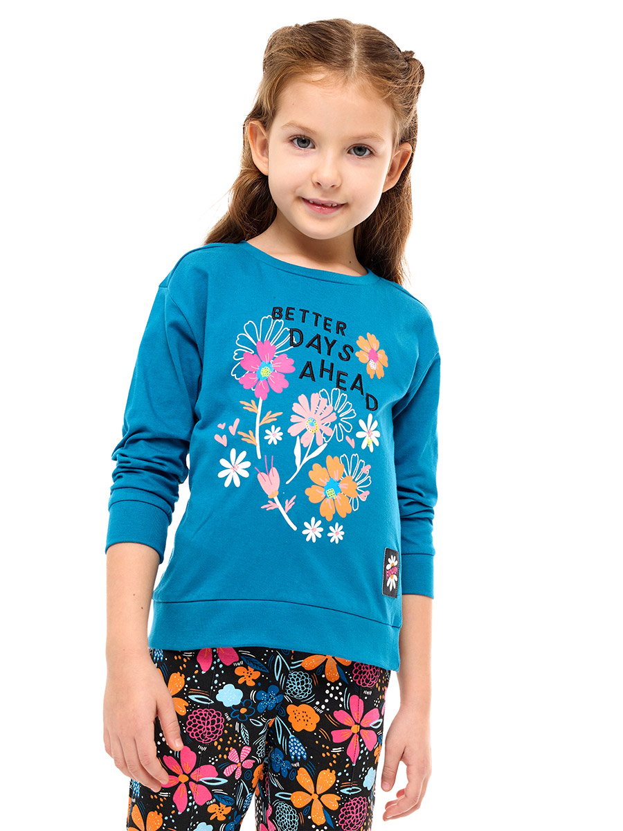 Girls Multi Floral Print Top and Leggings Set
