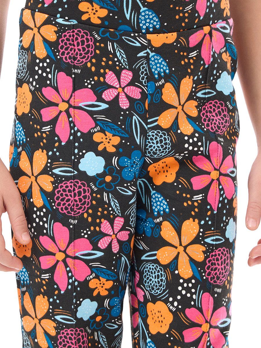 Girls Multi Floral Print Top and Leggings Set