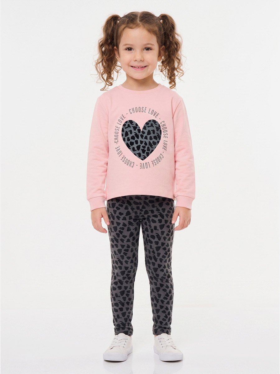Girls Multi Heart Print Top and Leggings Set
