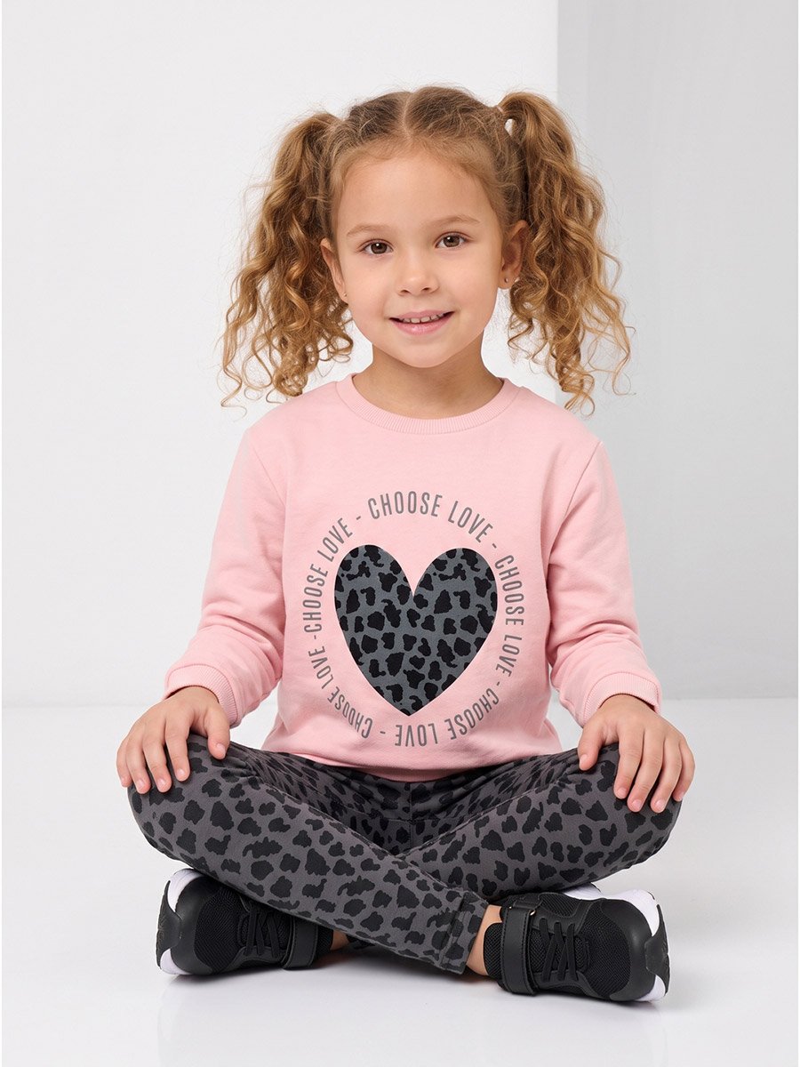 Girls Multi Heart Print Top and Leggings Set
