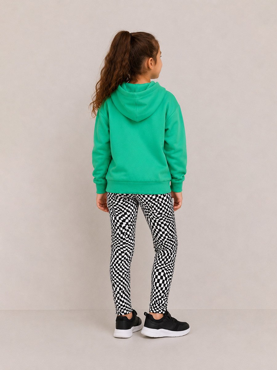 Girls Sequined Printed Hoodie and Leggings Set