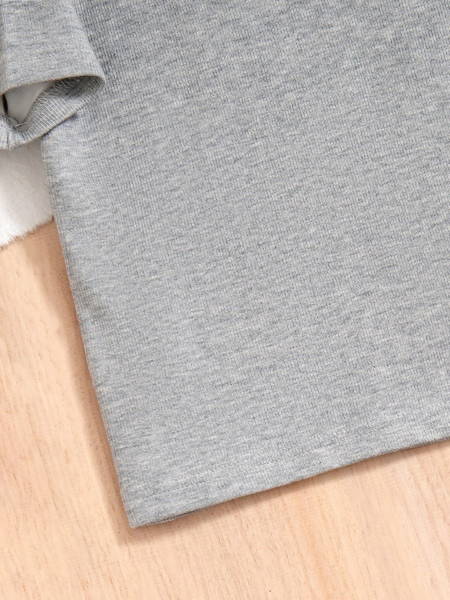 Slogan Print Round Neck Top with Long Pyjama Set