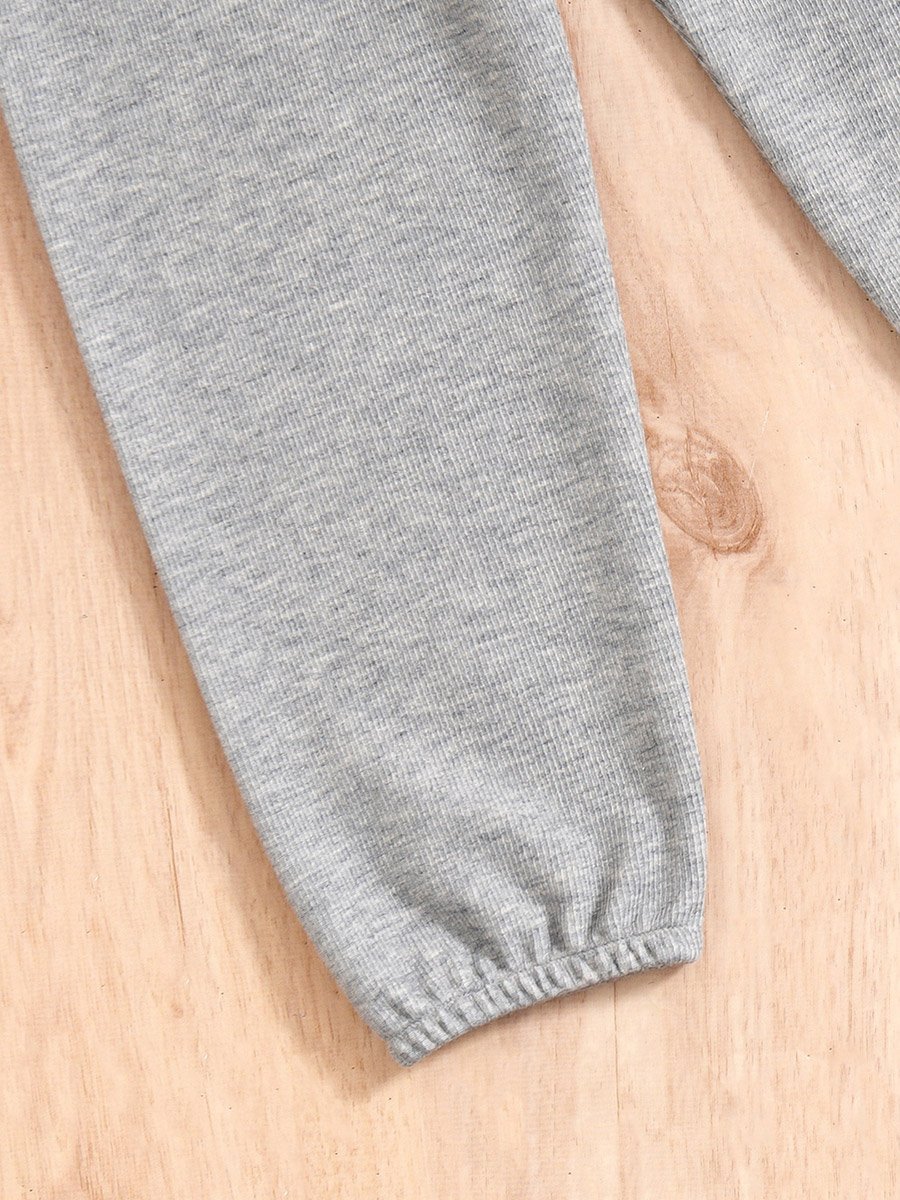 Slogan Print Round Neck Top with Long Pyjama Set