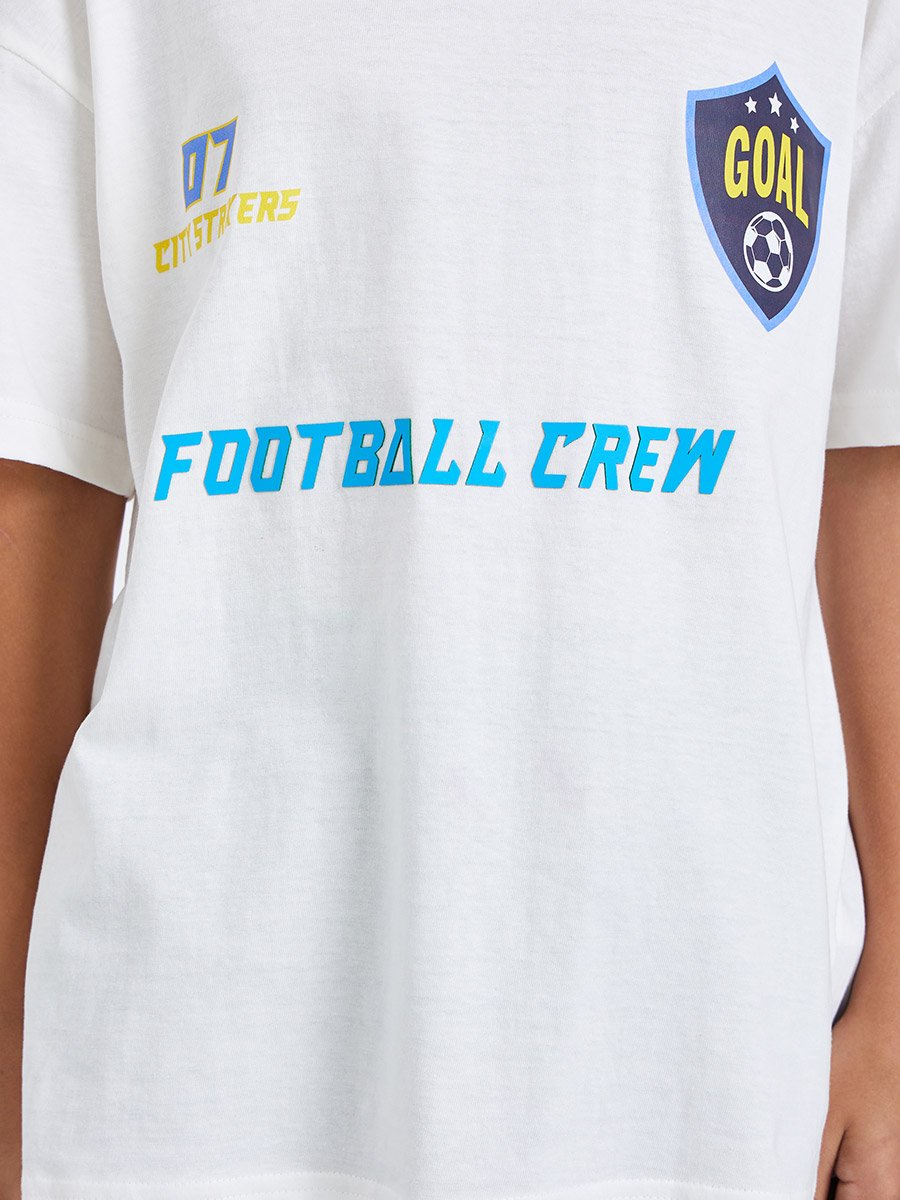 Boys Football Graphic T-Shirt and Shorts Set
