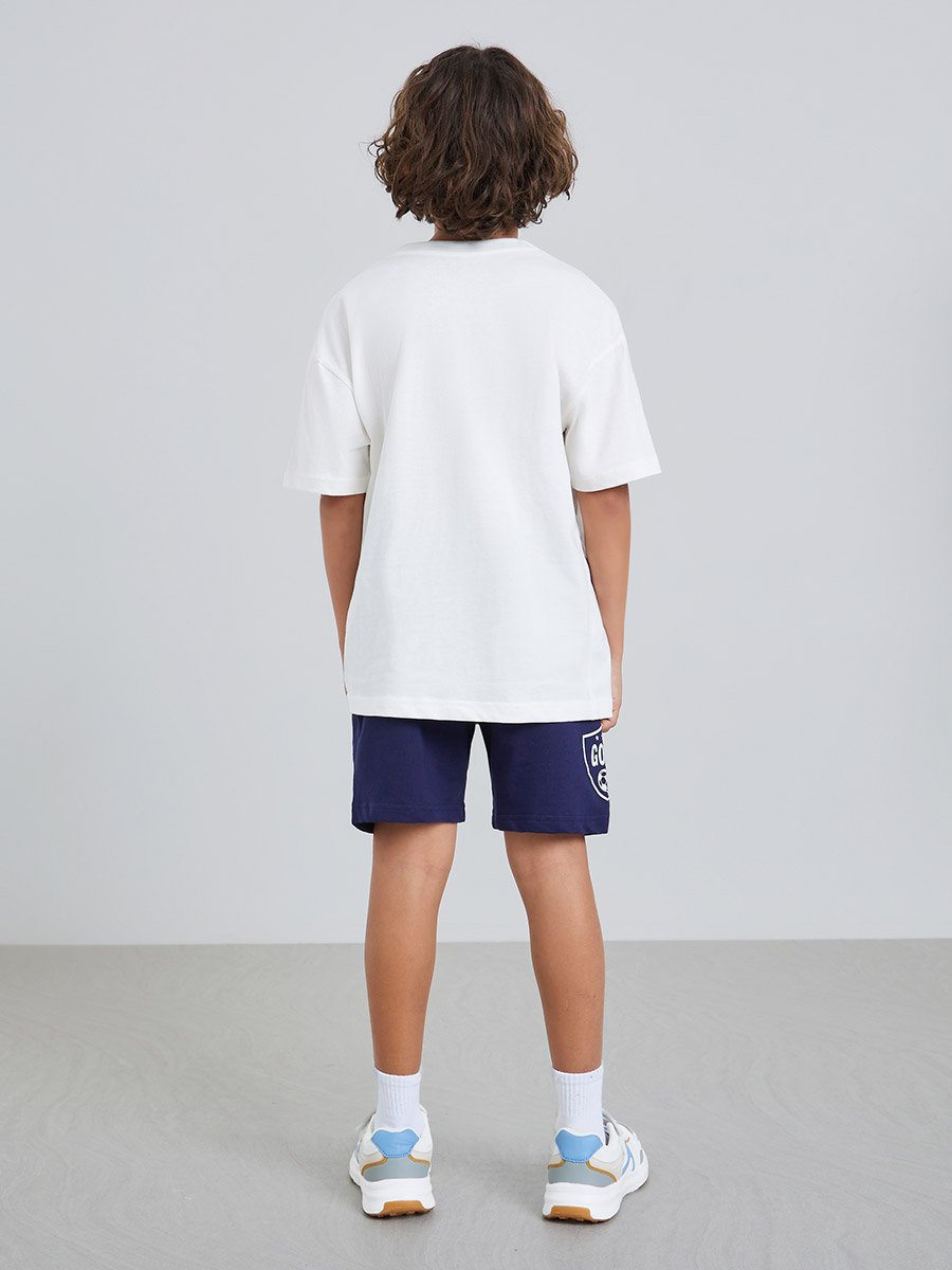 Boys Football Graphic T-Shirt and Shorts Set