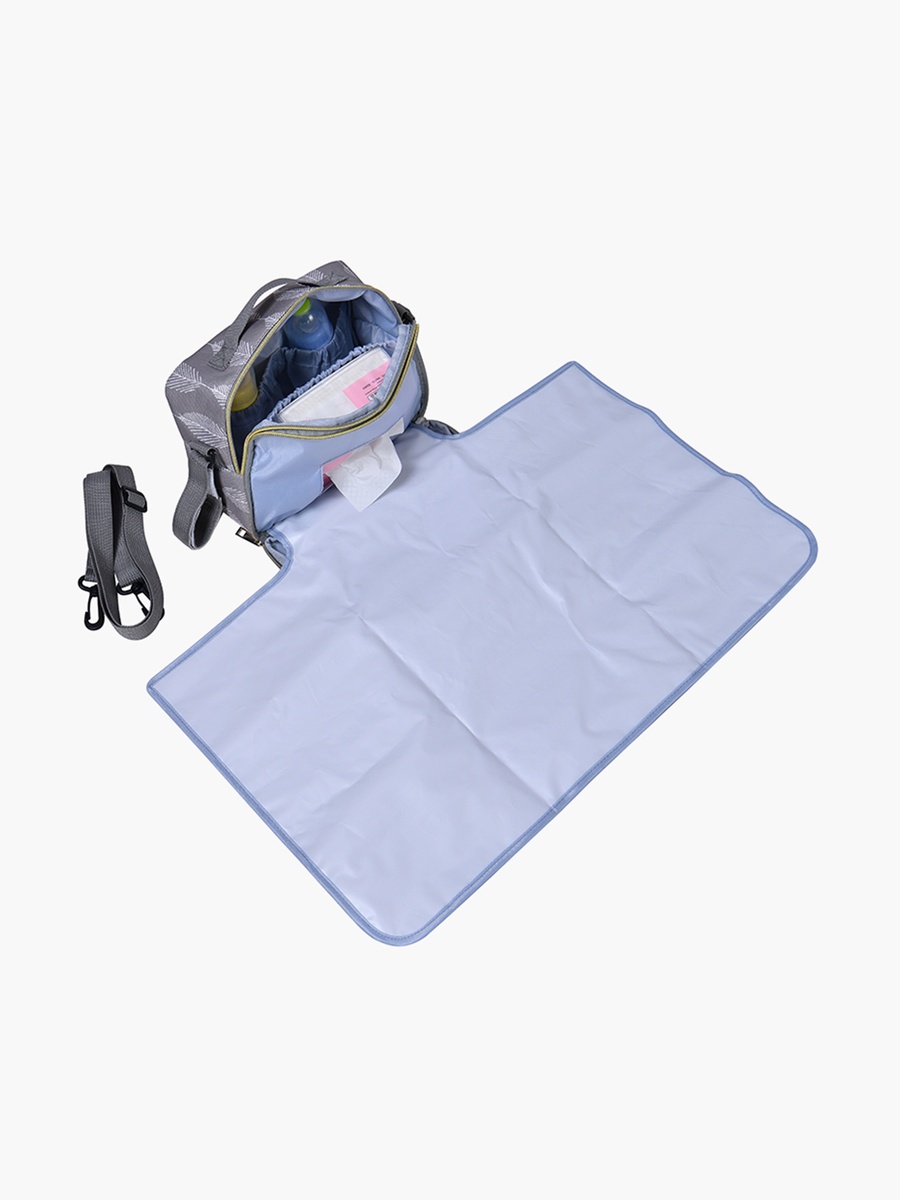 Printed Diaper Bag with Detachable Strap and Changing Mat