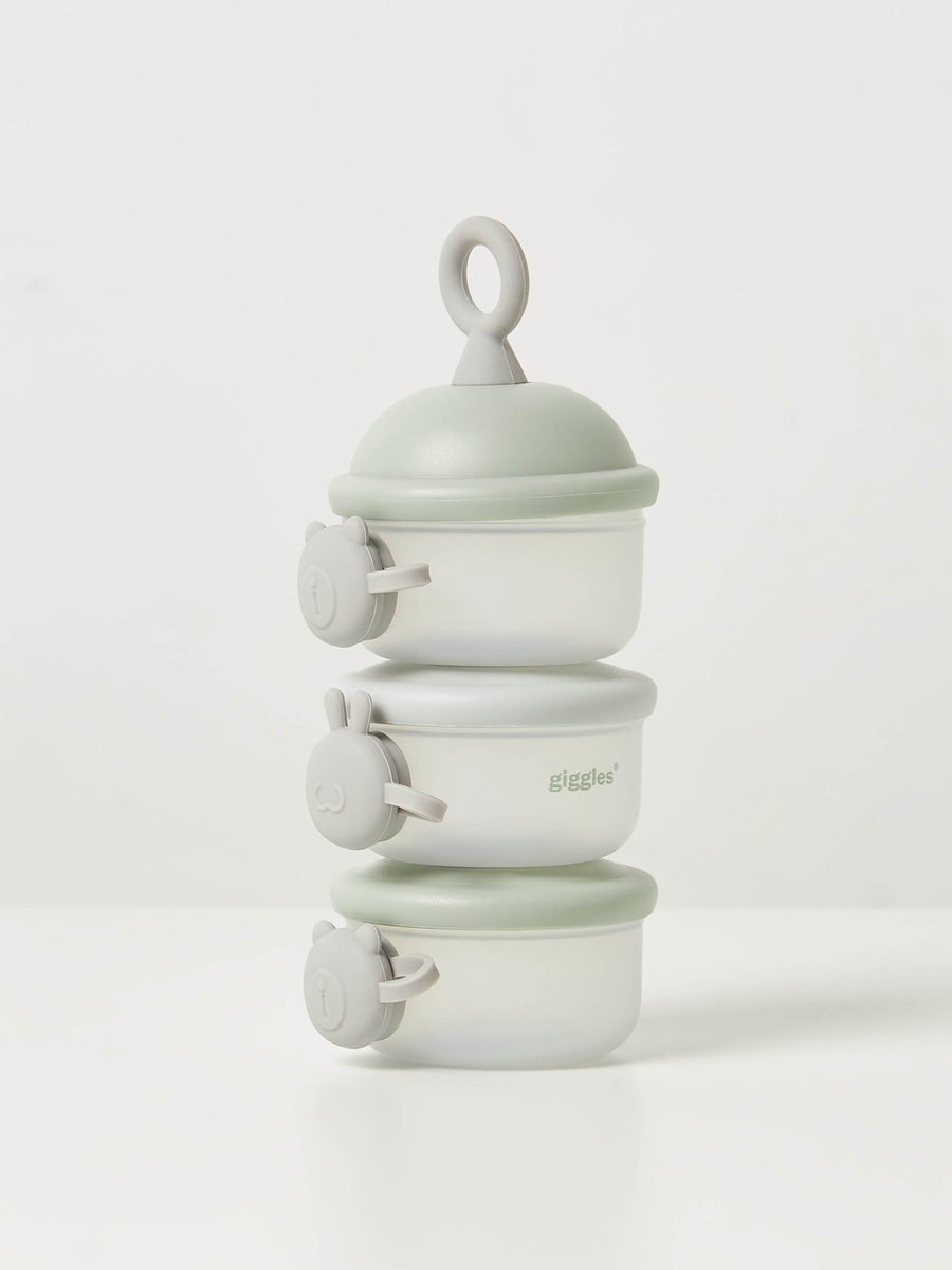 Solid 3-Piece Milk Powder Container with Button and Hook