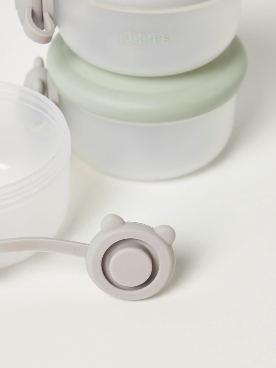 Solid 3-Piece Milk Powder Container with Button and Hook