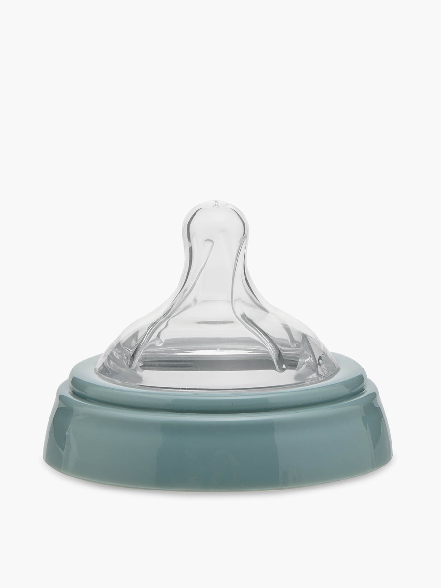 Just Like Nature 90 ml Glass Feeding Bottle with Anti-Colic Teat - Grey