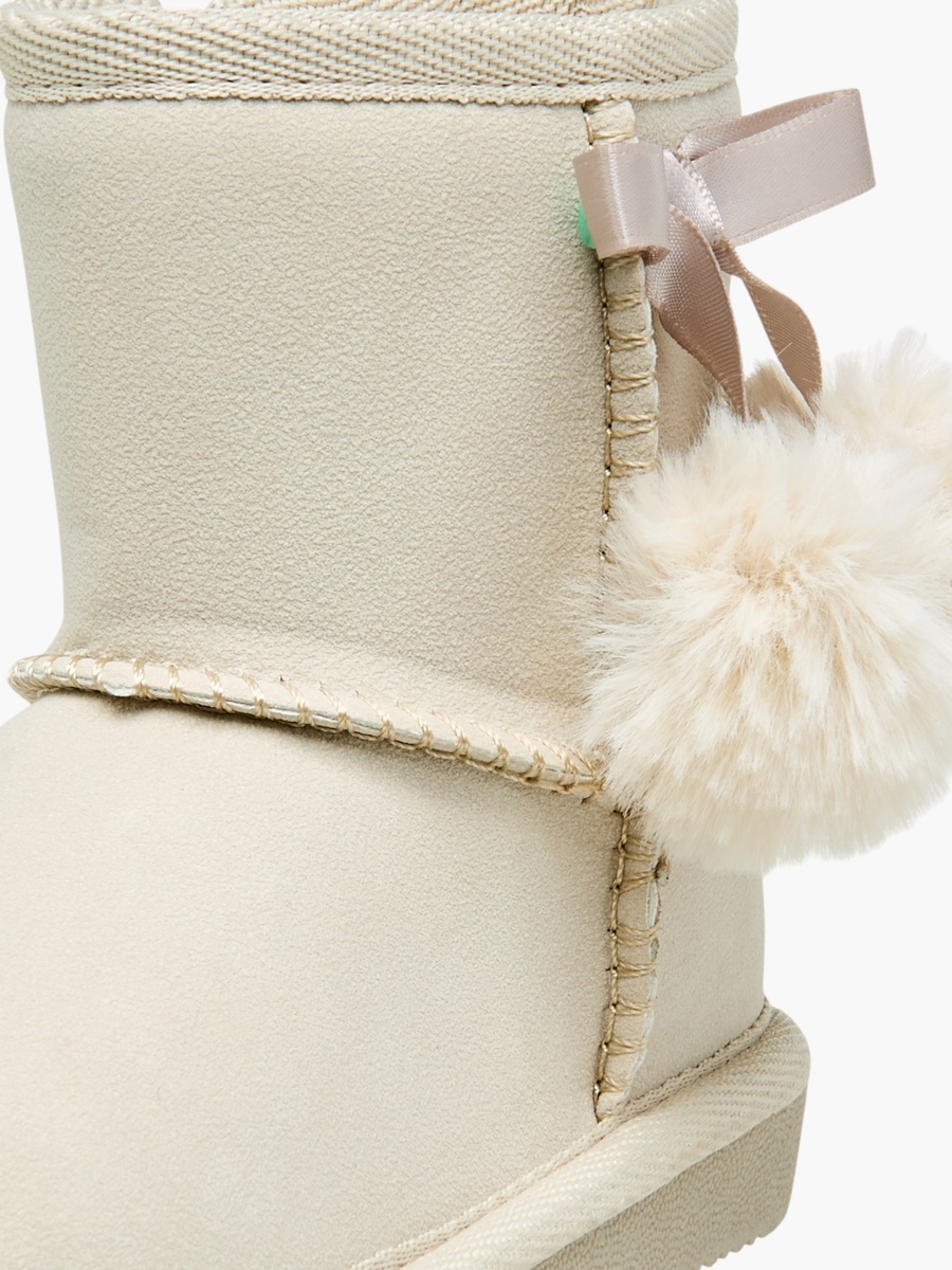 Pom Pom Accent Ankle Boots with Zip Closure