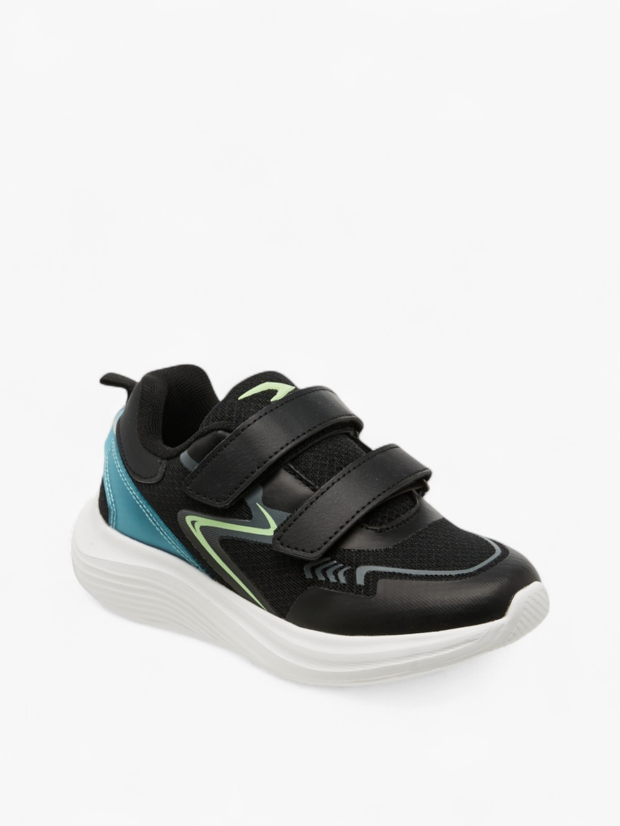 Panelled Sports Shoes with Hook and Loop Closure