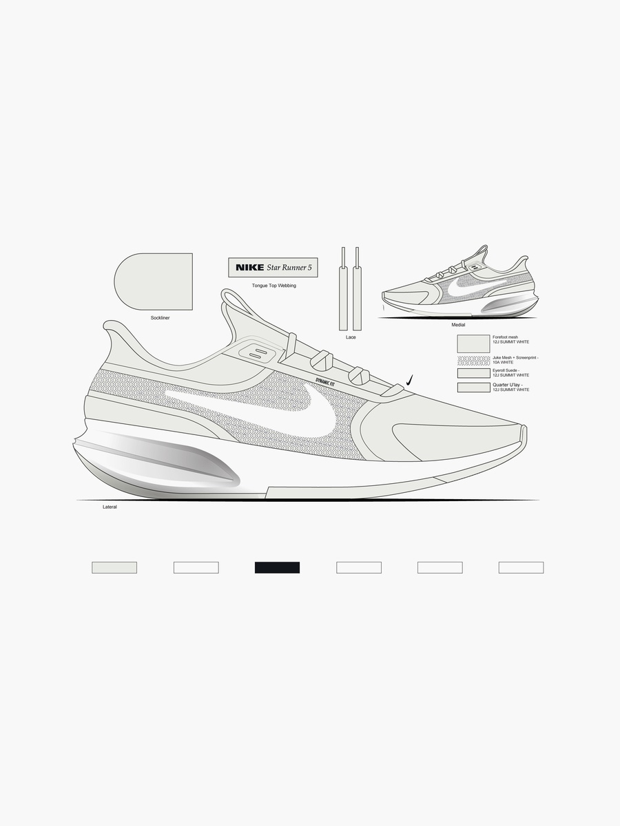 STAR RUNNER 5 PS School Shoes with Hook and Loop Closure - HF7005-101