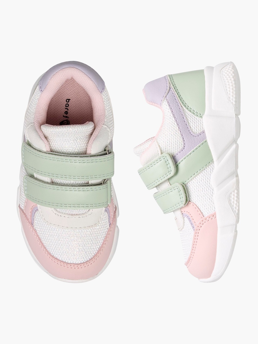 Panelled Sneakers with Hook and Loop Closure