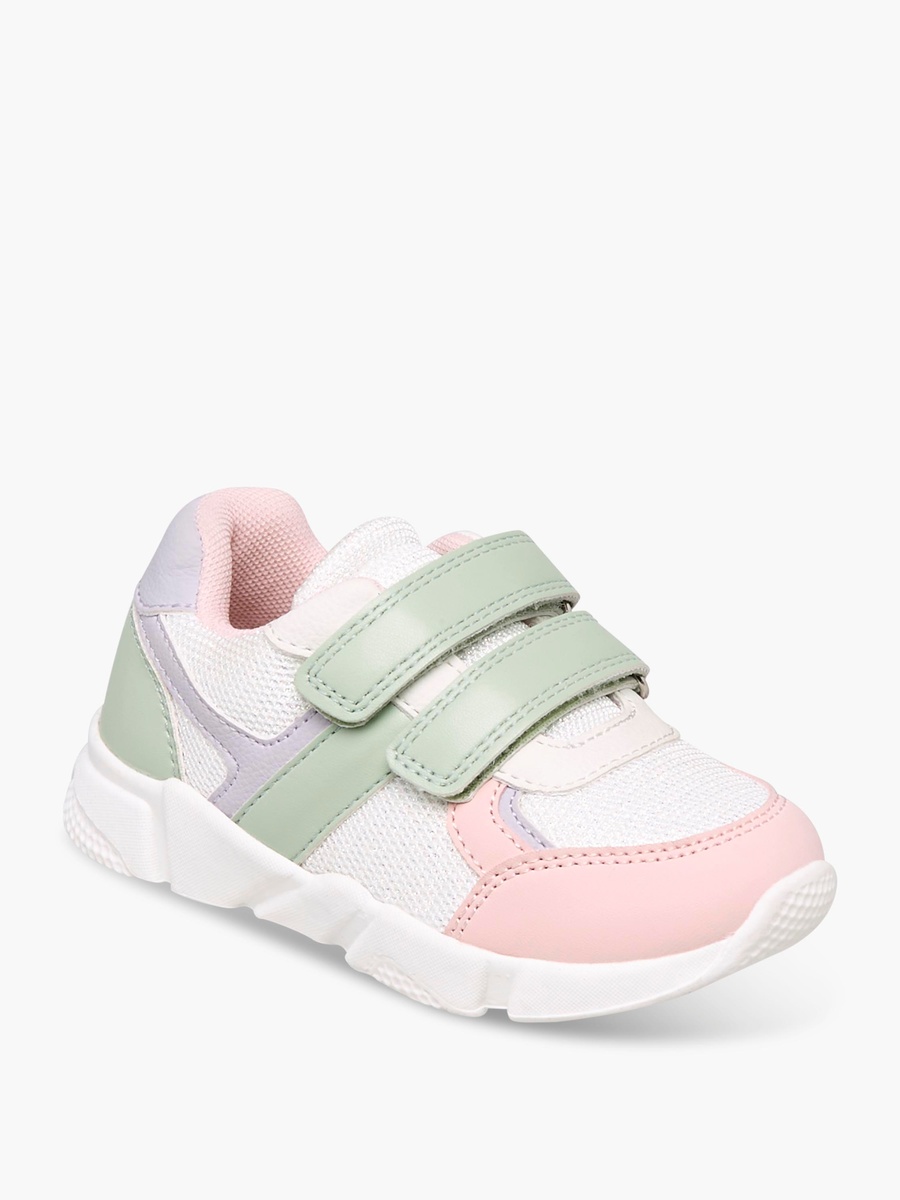 Panelled Sneakers with Hook and Loop Closure