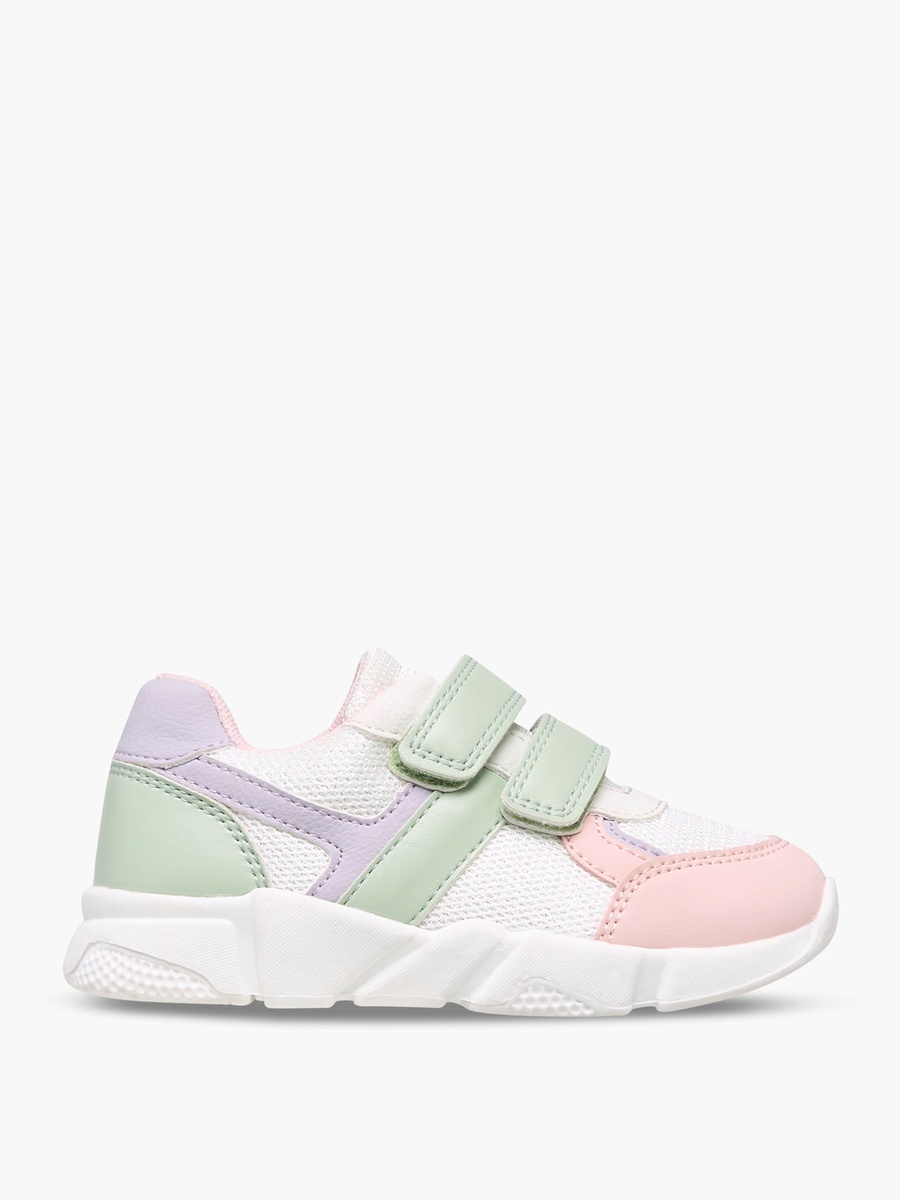 Panelled Sneakers with Hook and Loop Closure