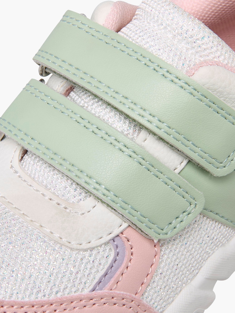 Panelled Sneakers with Hook and Loop Closure