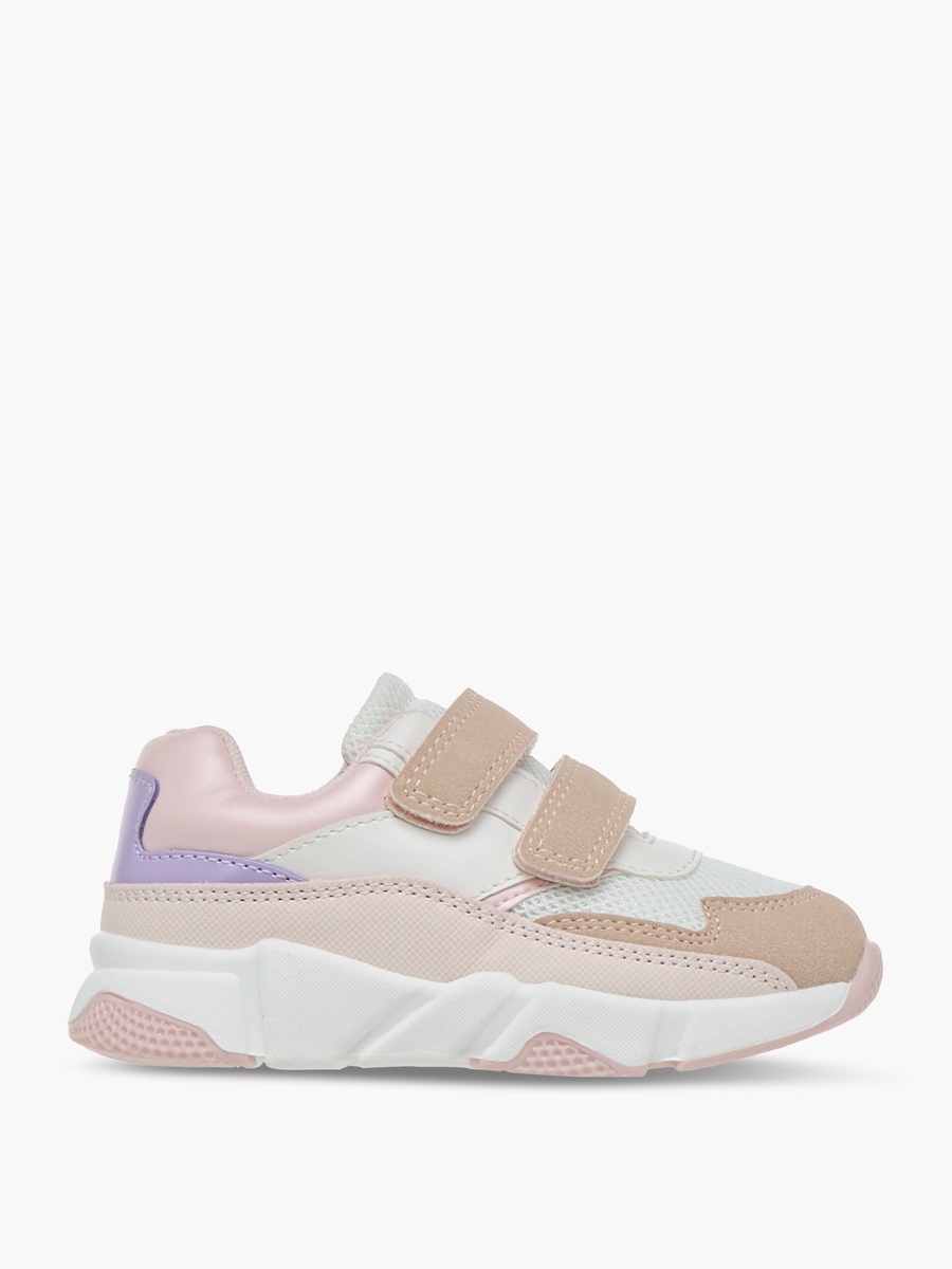 Panelled Sneakers with Hook and Loop Closure