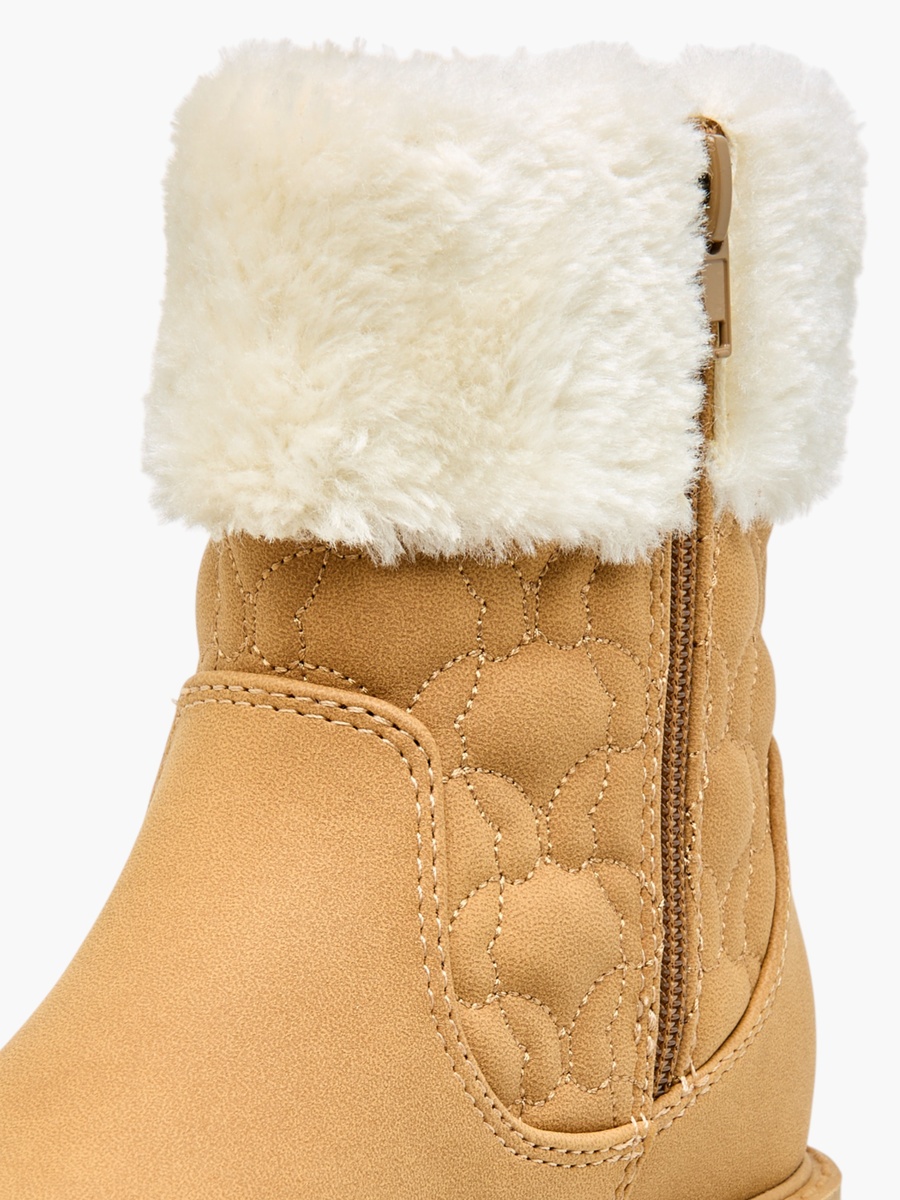 girls quilted fur lined boots