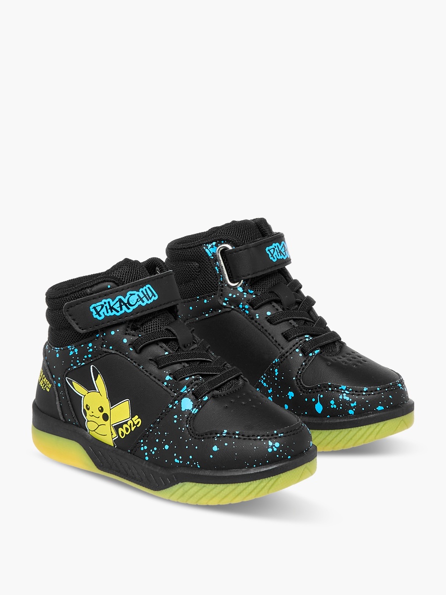 Pikachu Print High-Top Sneakers with Hook and Loop Closure