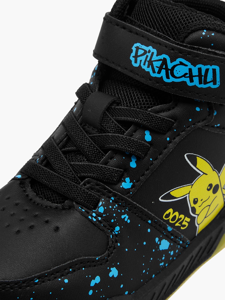 Pikachu Print High-Top Sneakers with Hook and Loop Closure