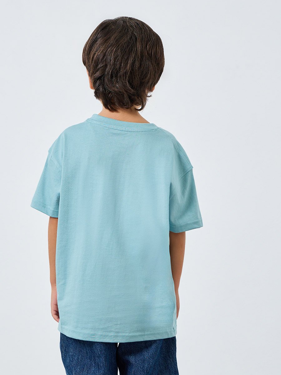 Boys Blue Graphic Print Oversized T-Shirt