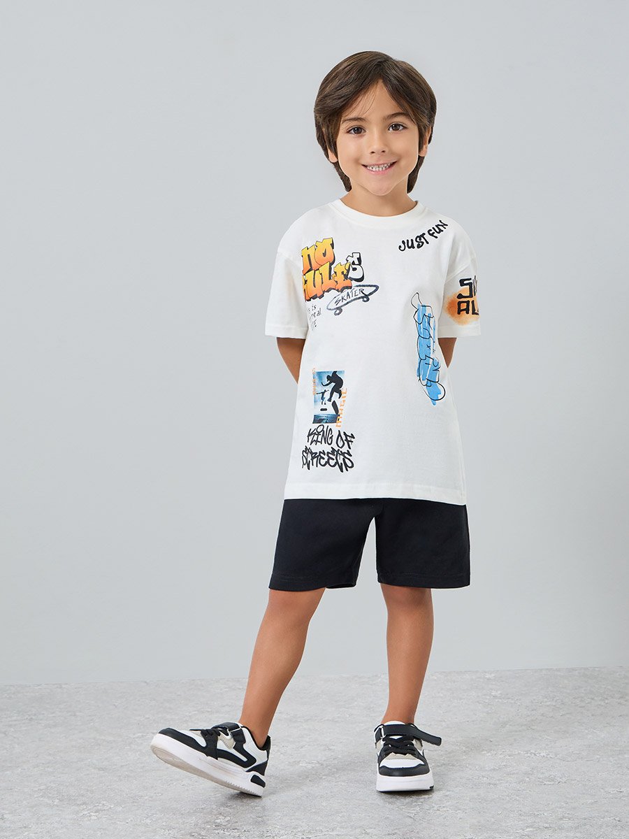 Boys Off-White Graphic Print Oversized T-Shirt