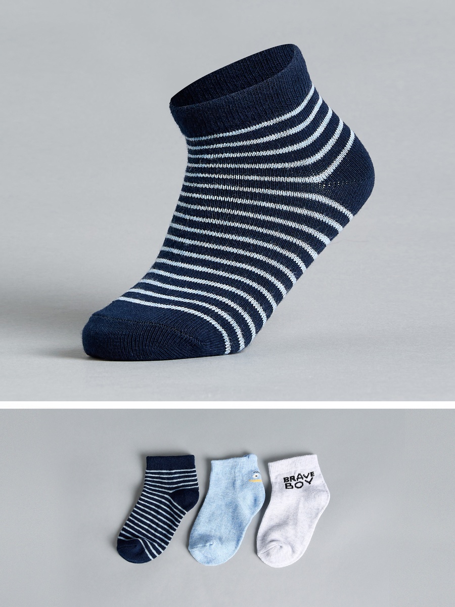 Pack of 3 - Printed Ankle Length Socks