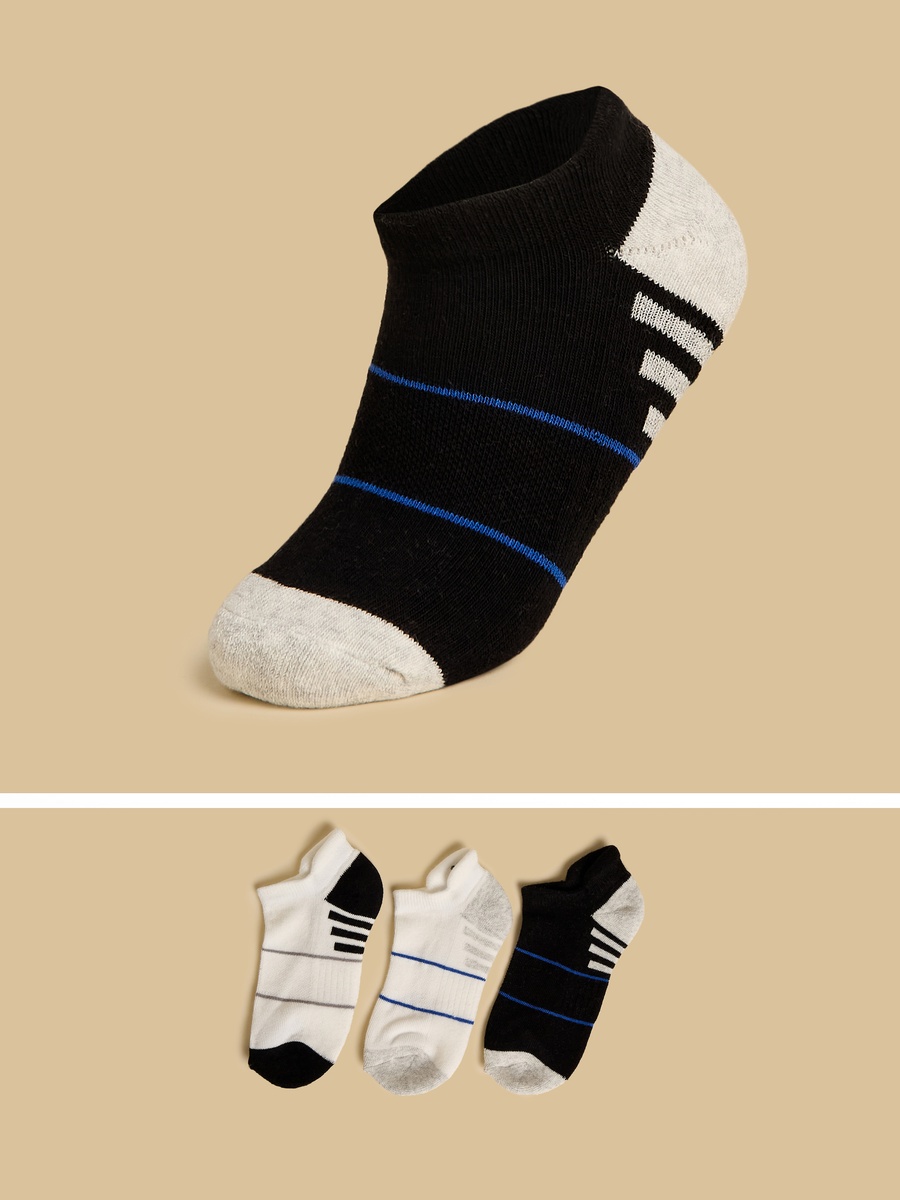 Pack of 3 - Striped Ankle Length Sports Socks