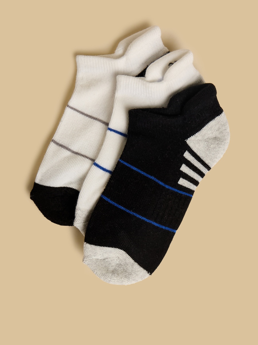 Pack of 3 - Striped Ankle Length Sports Socks