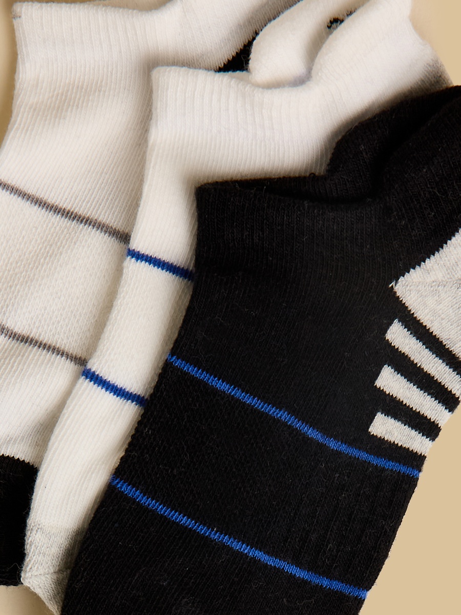Pack of 3 - Striped Ankle Length Sports Socks