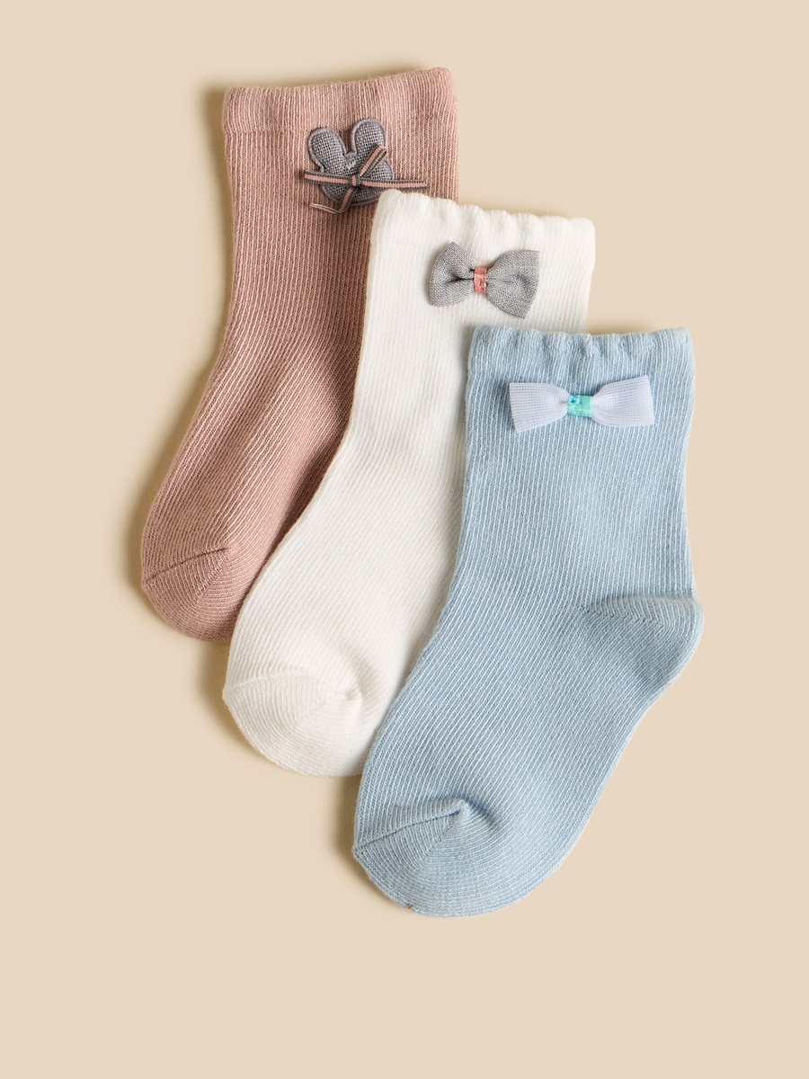 Pack of 3 - Bow Detail Ankle Length Socks