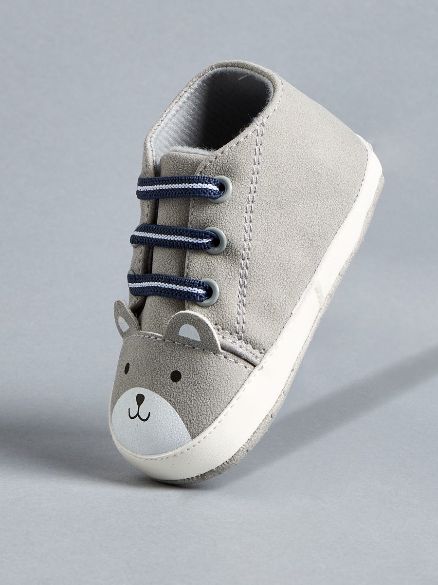 Applique Accent Lace-Up Booties