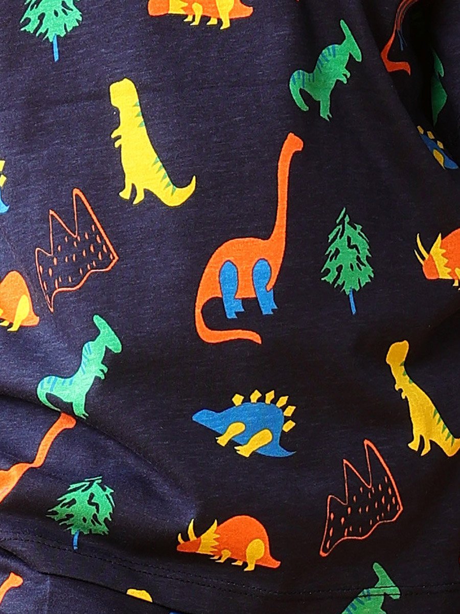 Kids Dinosaur Print Cotton T-Shirt and Shorts Set