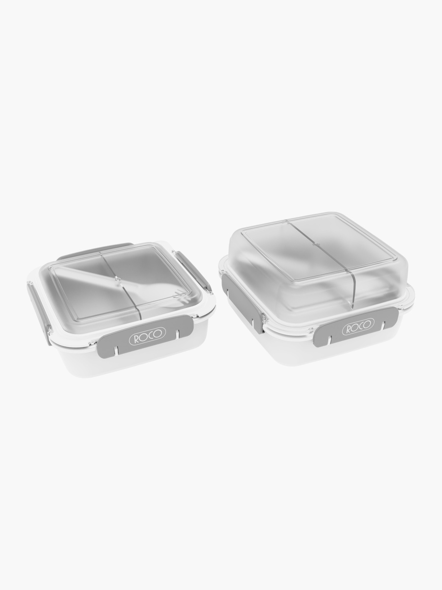 Solid Lunch Box with Clip Lock Closure and Spork