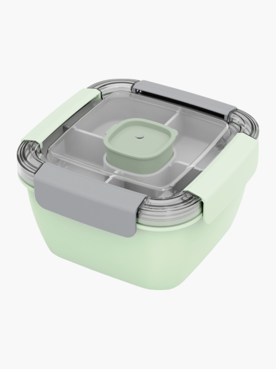 Solid Bento Lunch Box with Clip Lock Closure