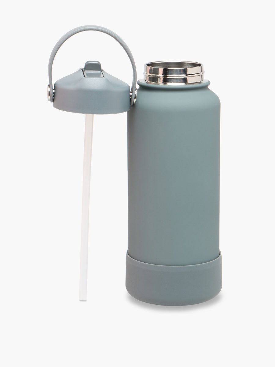 Solid Stainless Steel Sipper Water Bottle with Handle - 1 L