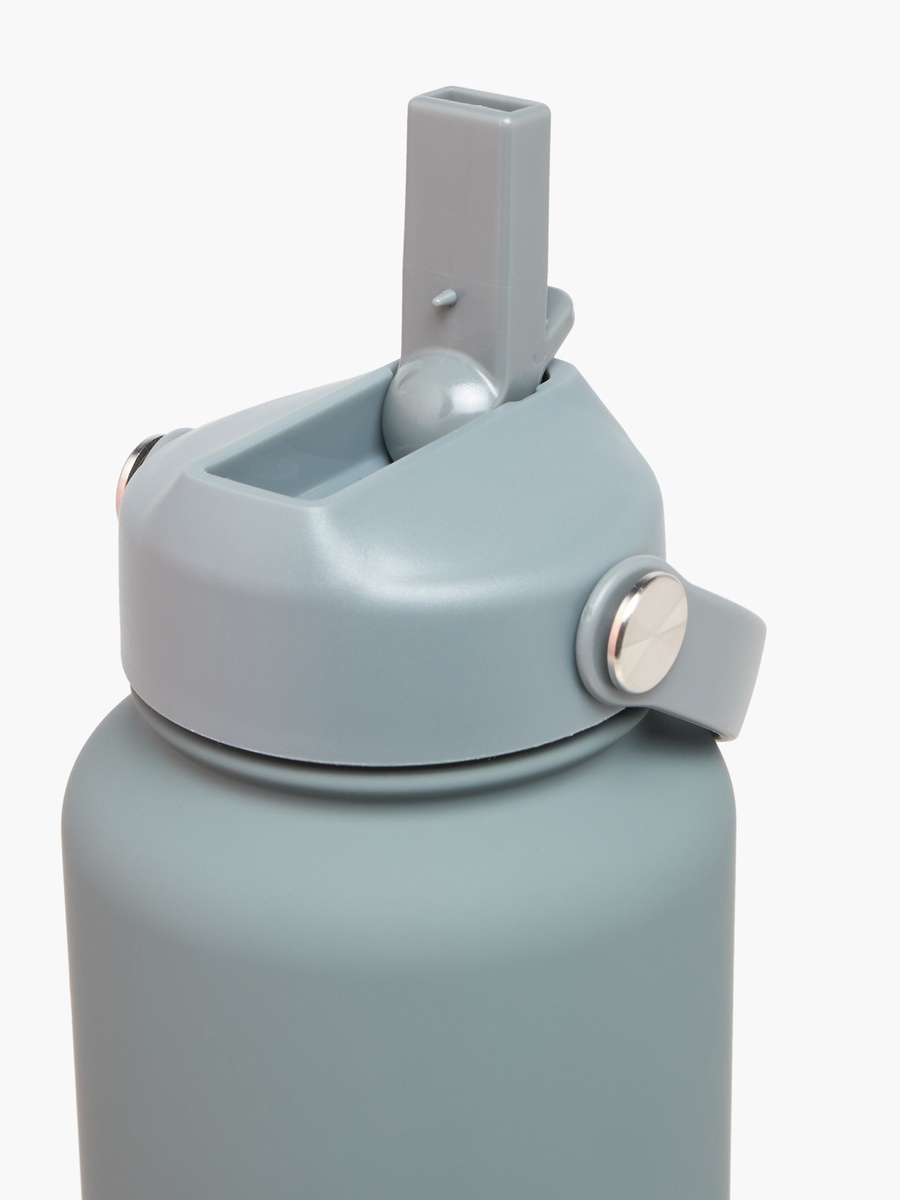 Solid Stainless Steel Sipper Water Bottle with Handle - 1 L