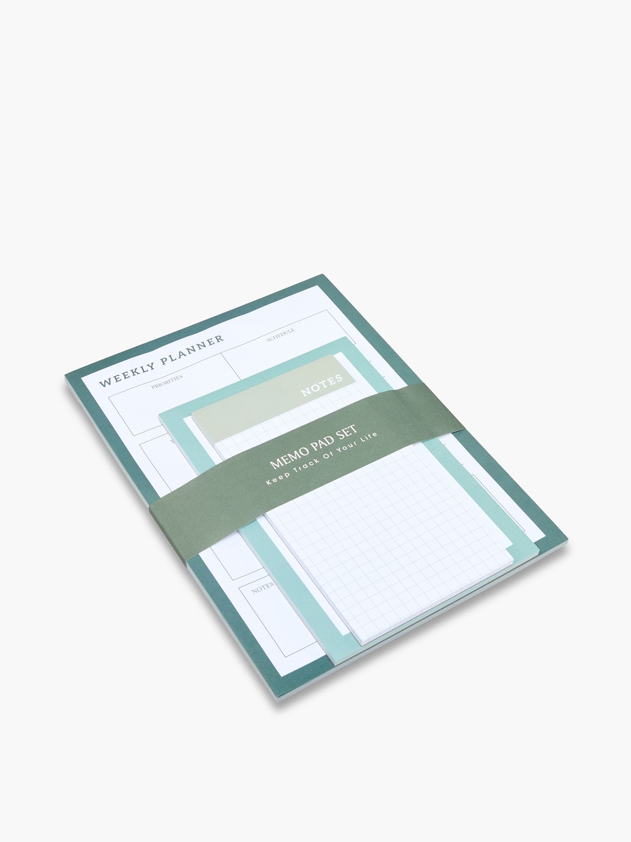 Solid 3-Piece Memo Pad Set