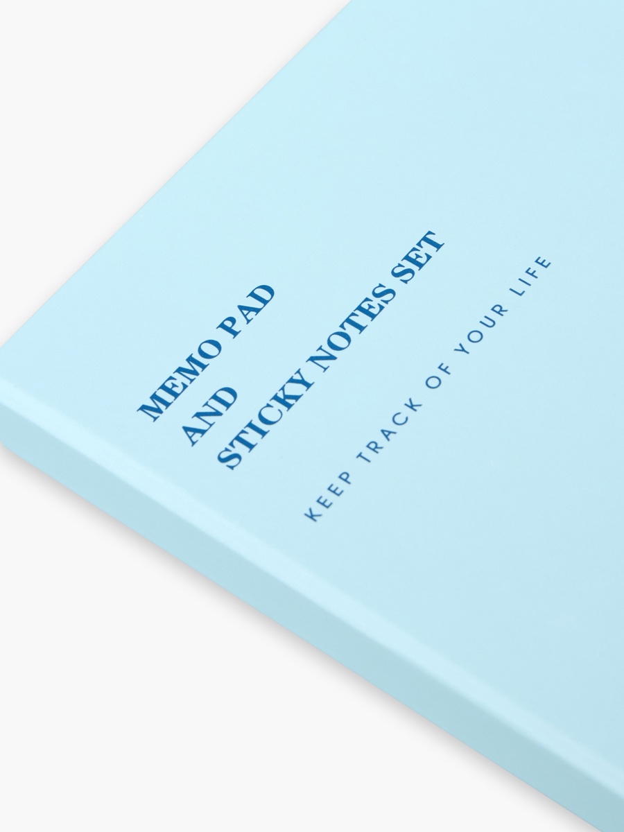 Solid Memo Pad and Sticky Notes Set