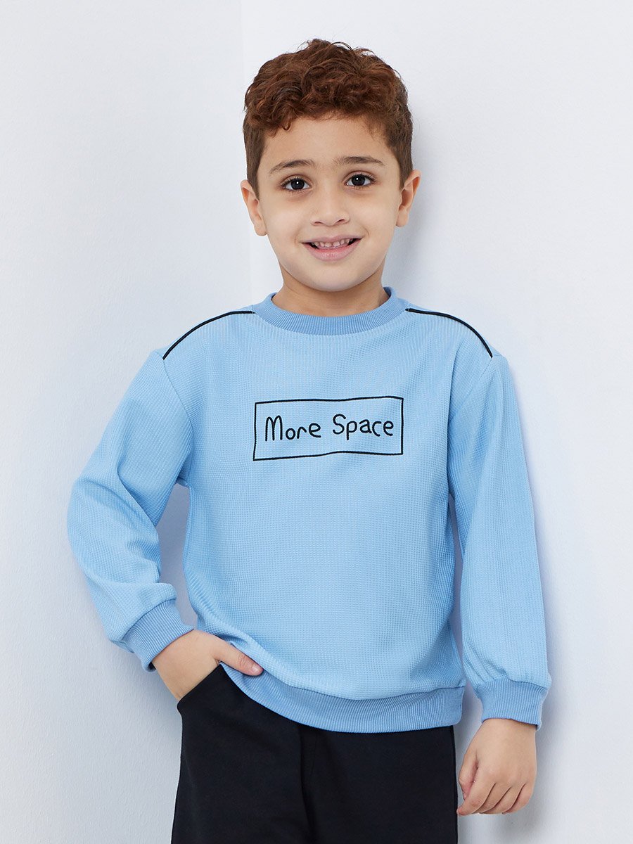 Slogan Print Round Neck Sweatshirt